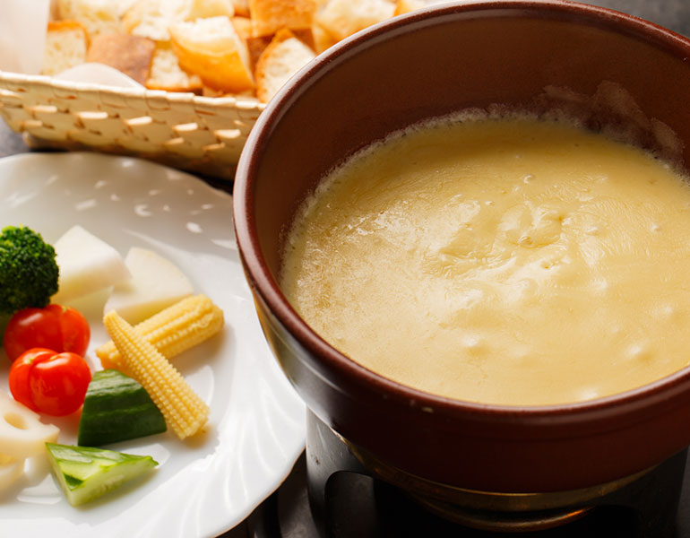▲チーズフォンデュ