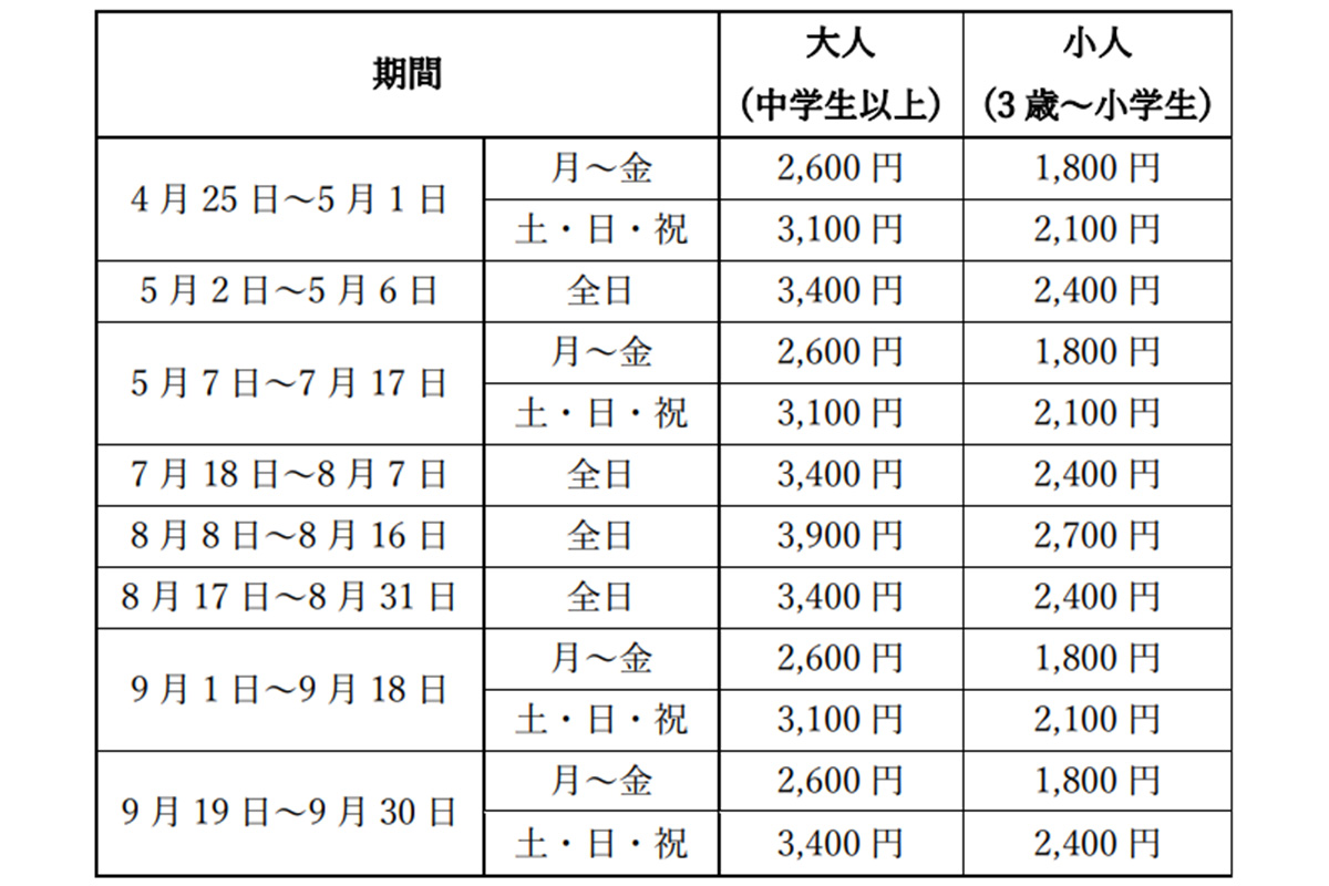 今年の「アクアビート」は4月25日（土）より営業開始！例年よりひと足早く、GW前に“常夏リゾート”がオープン